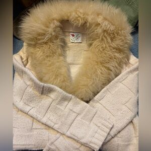 Vintage Herald House Fur Collar Cardigan